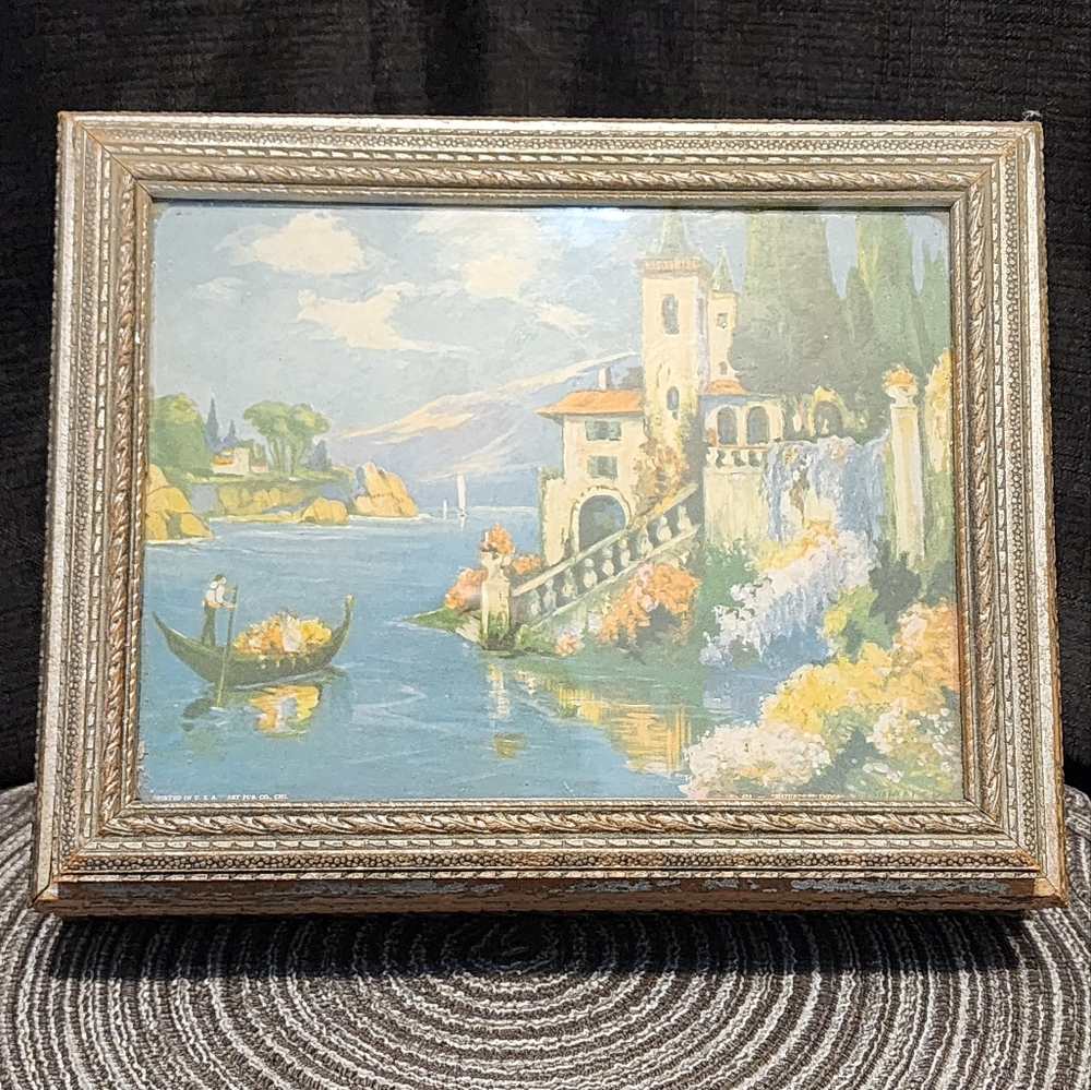 Vintage Jewelry Box with Picture Print